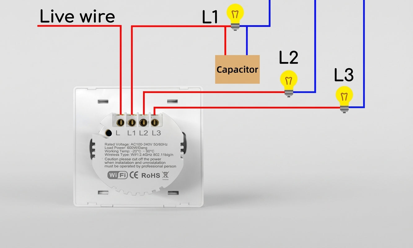 Smart WiFi Wall Light Switch with App & Voice Control