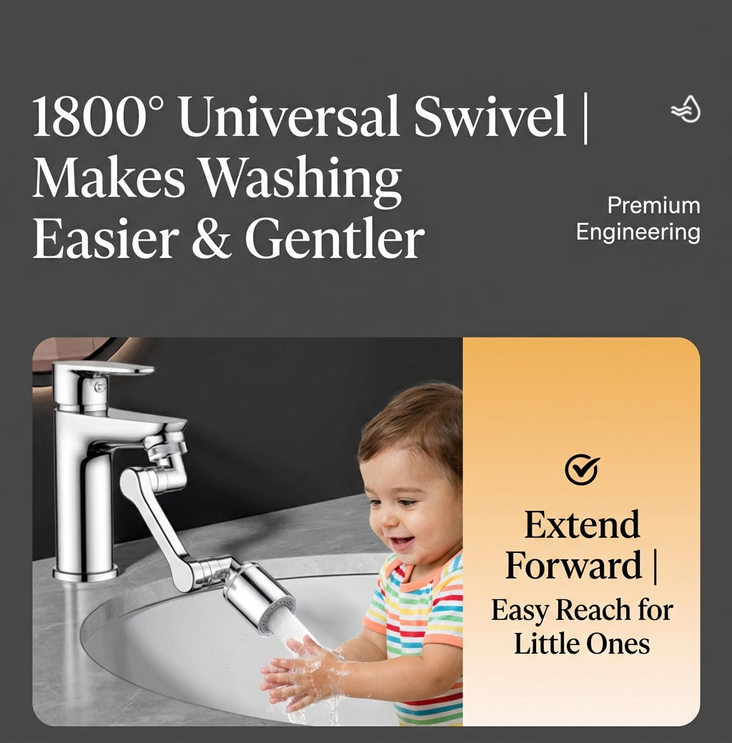 Solid Brass 1440° Swivel Splash-Proof Faucet Extender