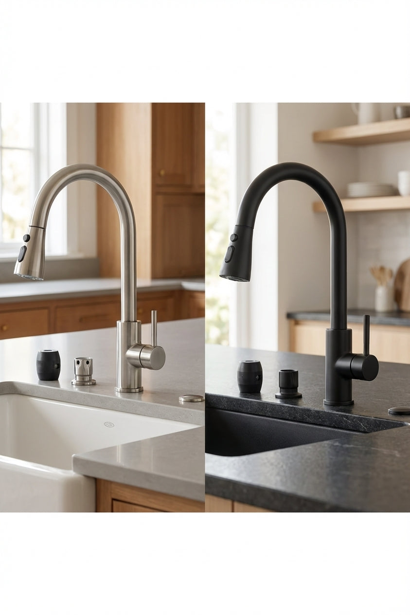 Premium High-Arc Pull-Down Kitchen Faucet with Dual-Function Sprayer