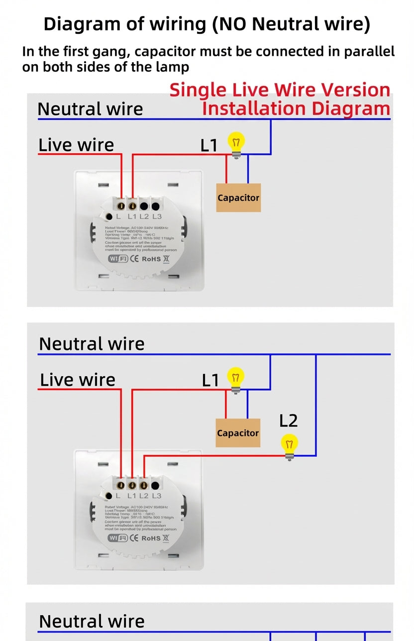 Smart WiFi Wall Light Switch with App & Voice Control