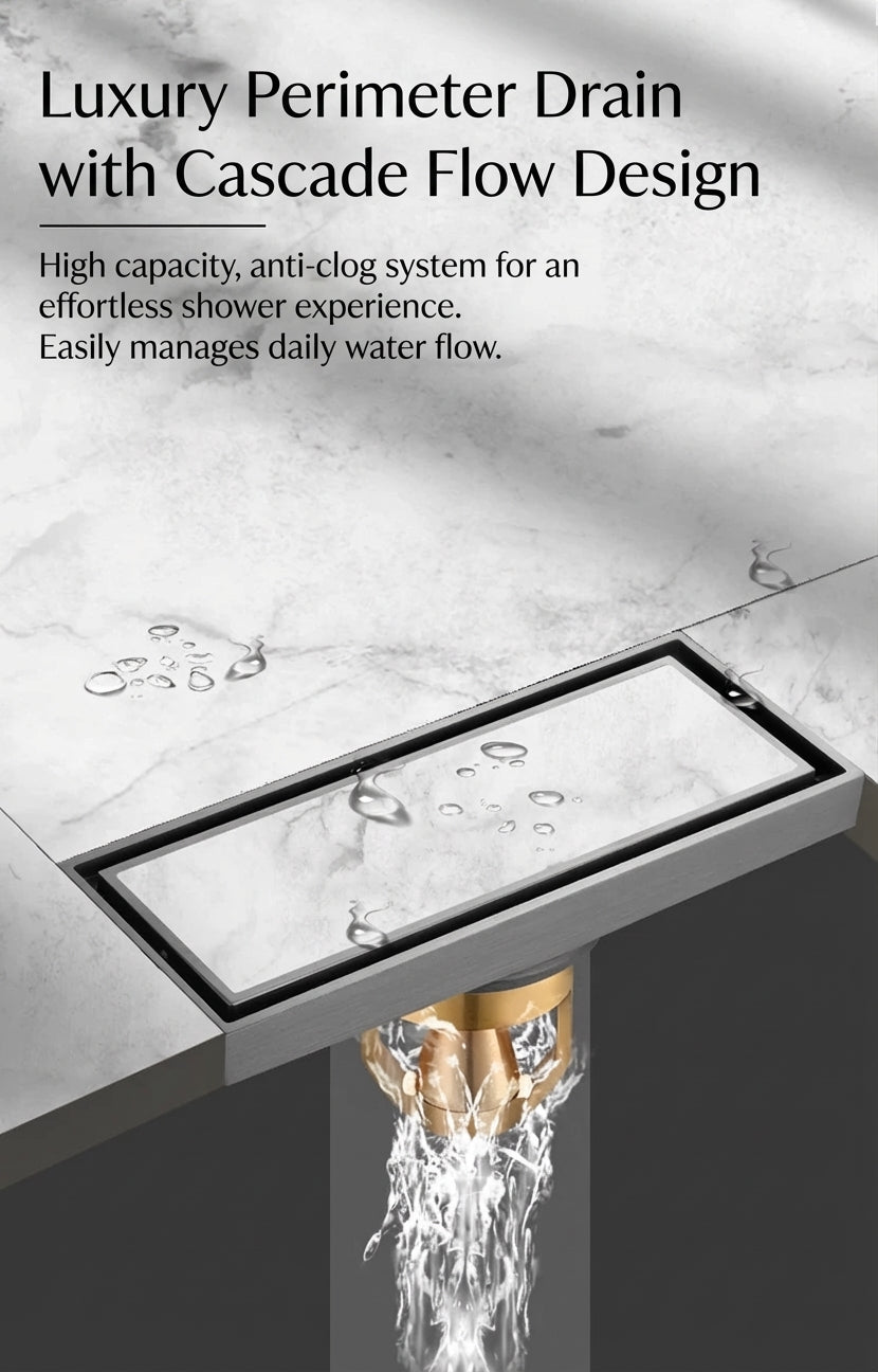Premium Copper Tile-Insert Shower Drain Anti-Odor