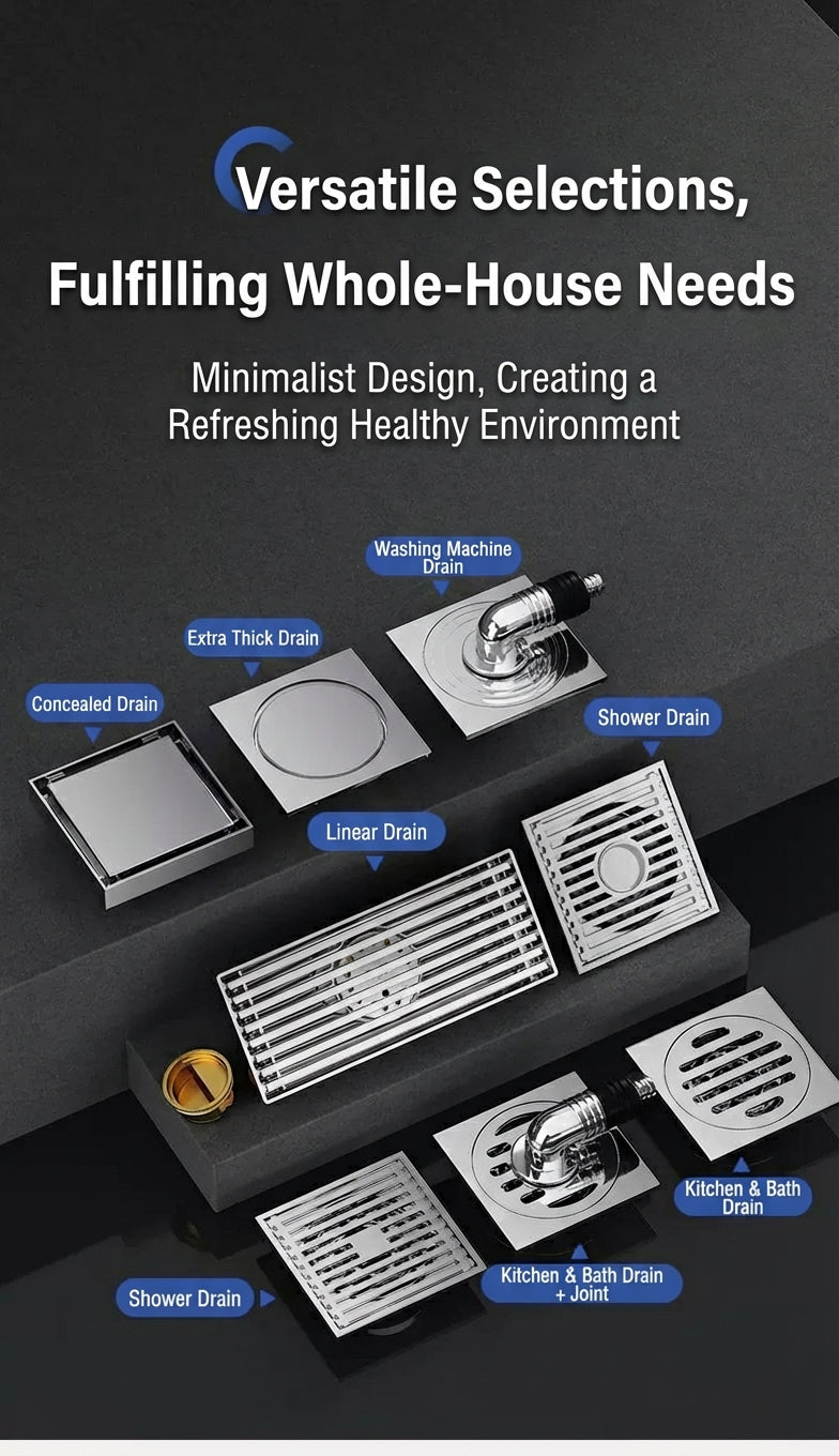 Stainless Steel Anti-Odor Square Floor Drain