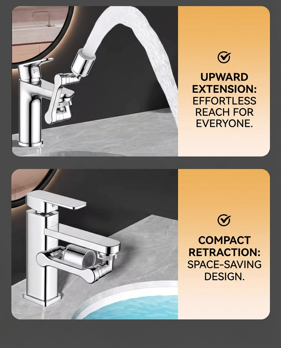 Solid Brass 1440° Swivel Splash-Proof Faucet Extender