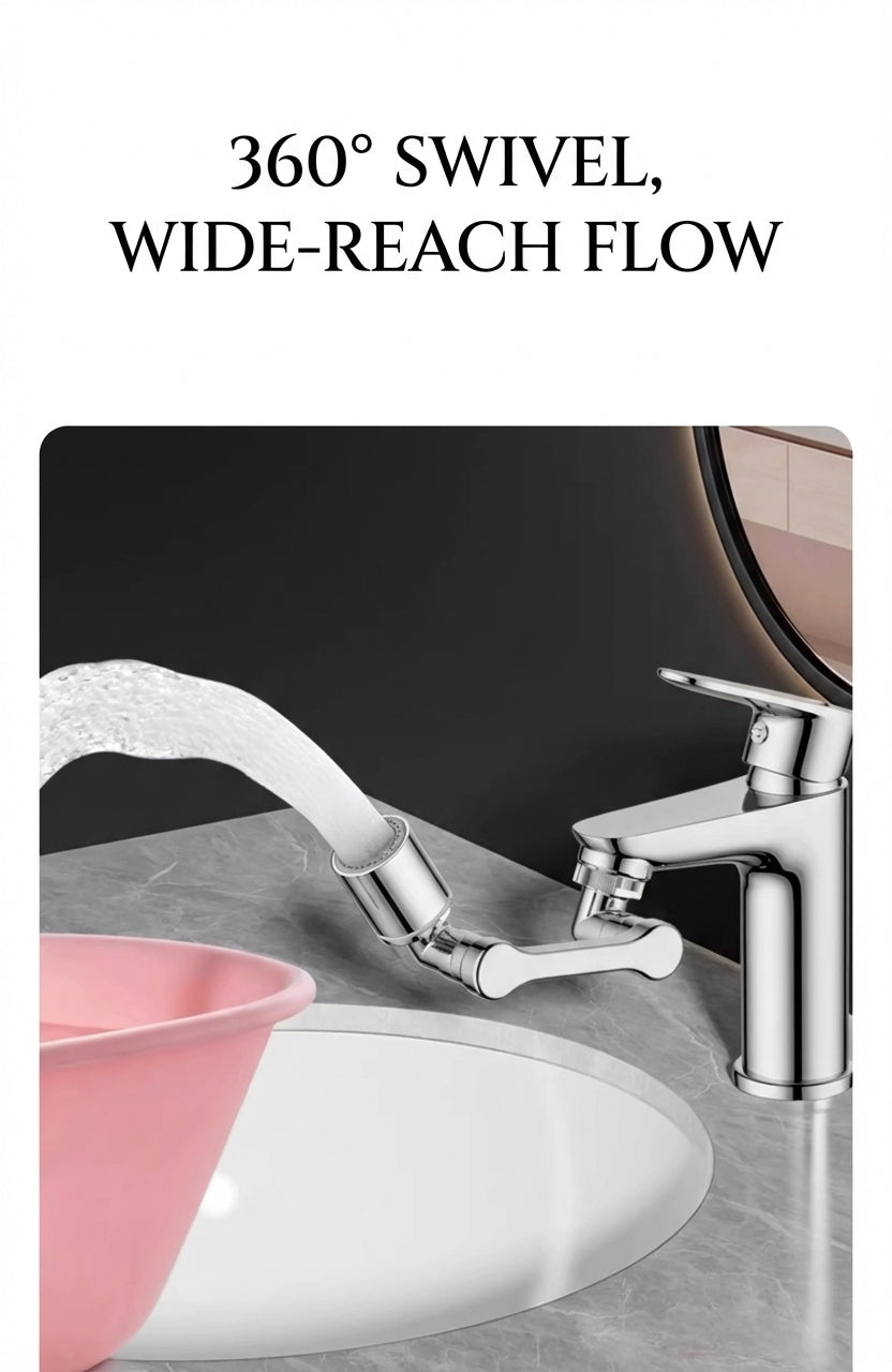 Solid Brass 1440° Swivel Splash-Proof Faucet Extender