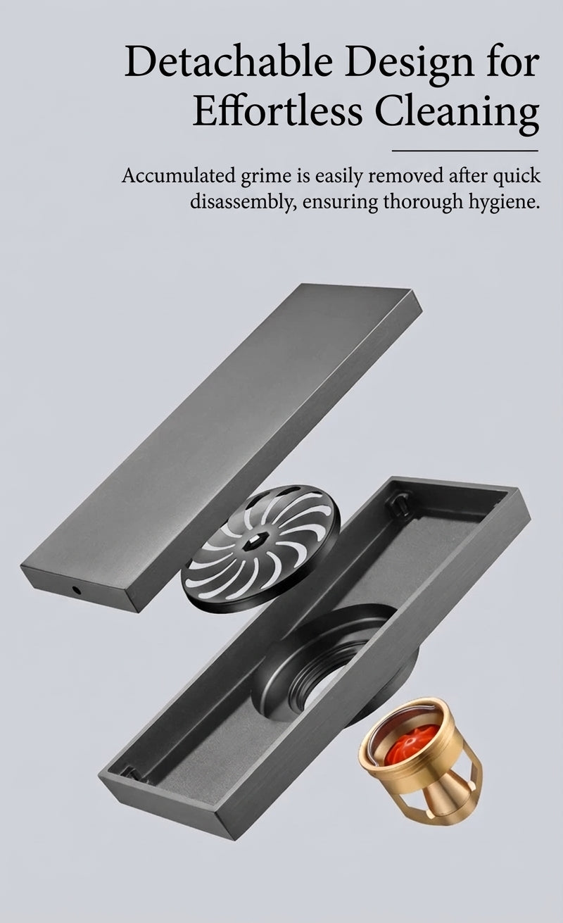 Premium Copper Tile-Insert Shower Drain Anti-Odor