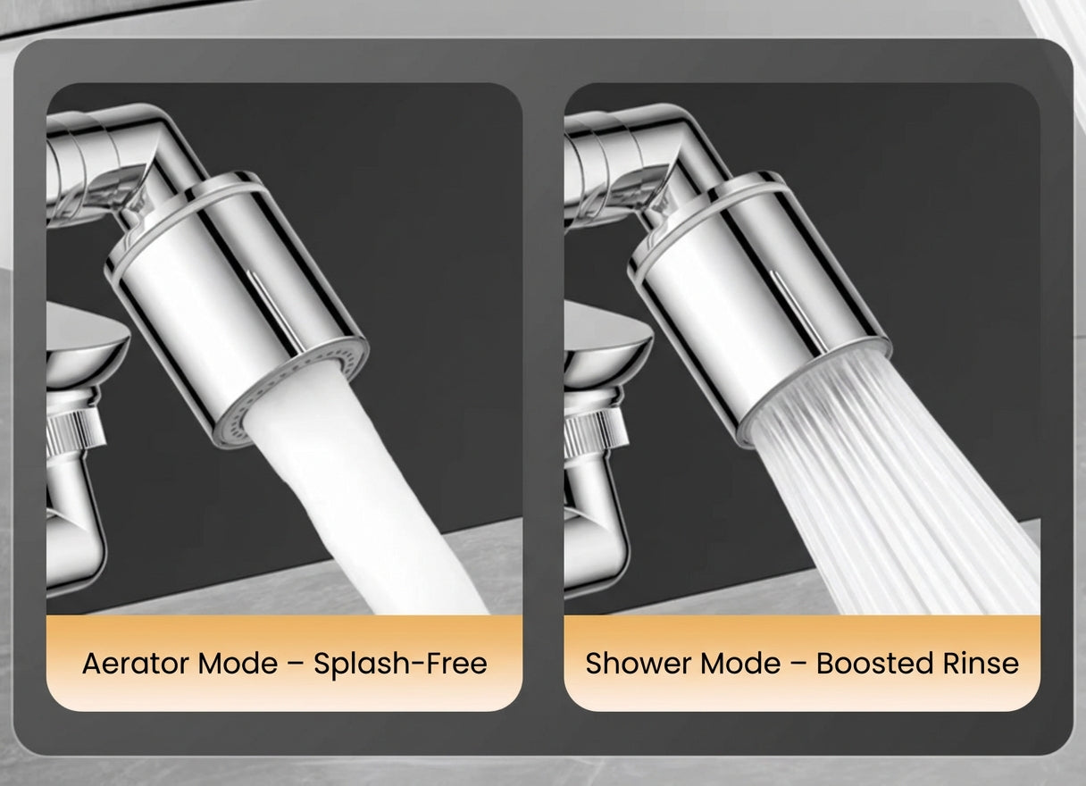 Solid Brass 1440° Swivel Splash-Proof Faucet Extender