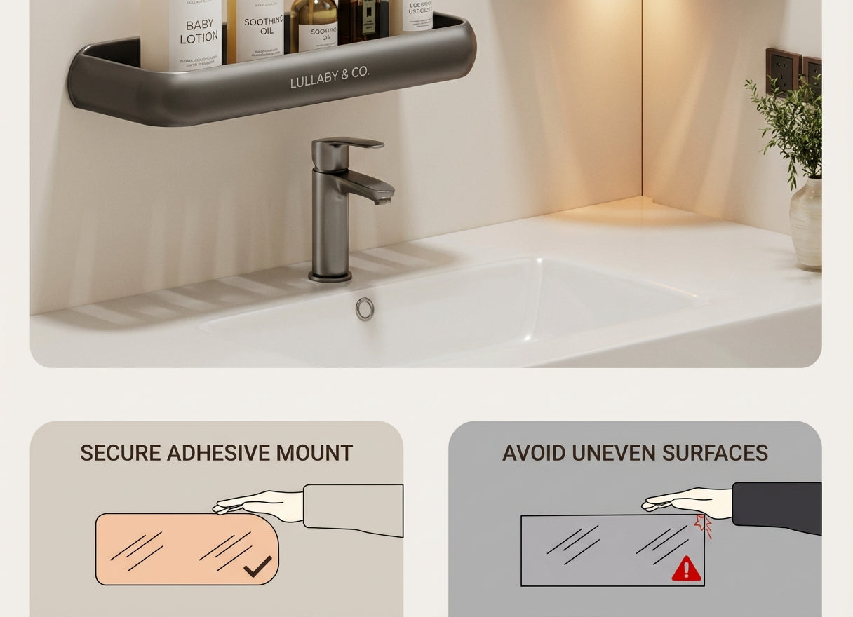 Premium Matte Gray No-Drill Bathroom Storage Shelves