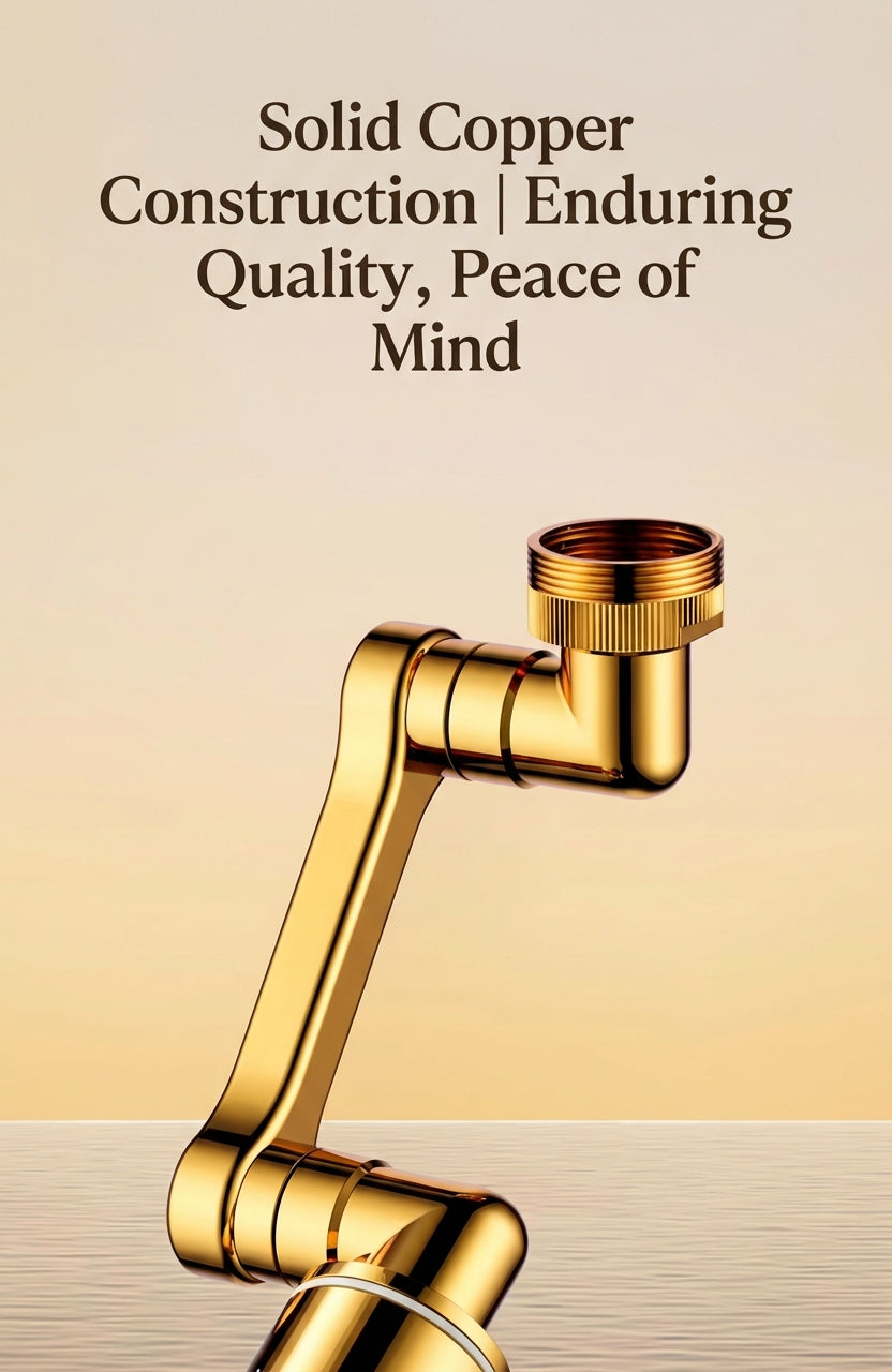 Solid Brass 1440° Swivel Splash-Proof Faucet Extender