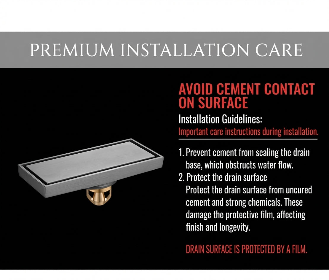 Premium Copper Tile-Insert Shower Drain Anti-Odor
