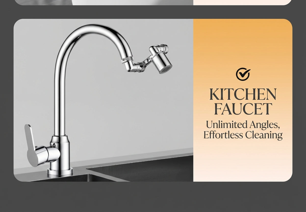 Solid Brass 1440° Swivel Splash-Proof Faucet Extender