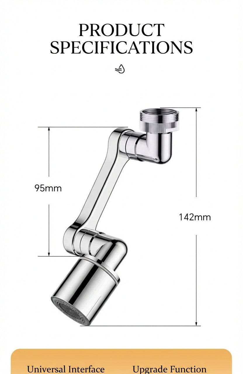 Solid Brass 1440° Swivel Splash-Proof Faucet Extender