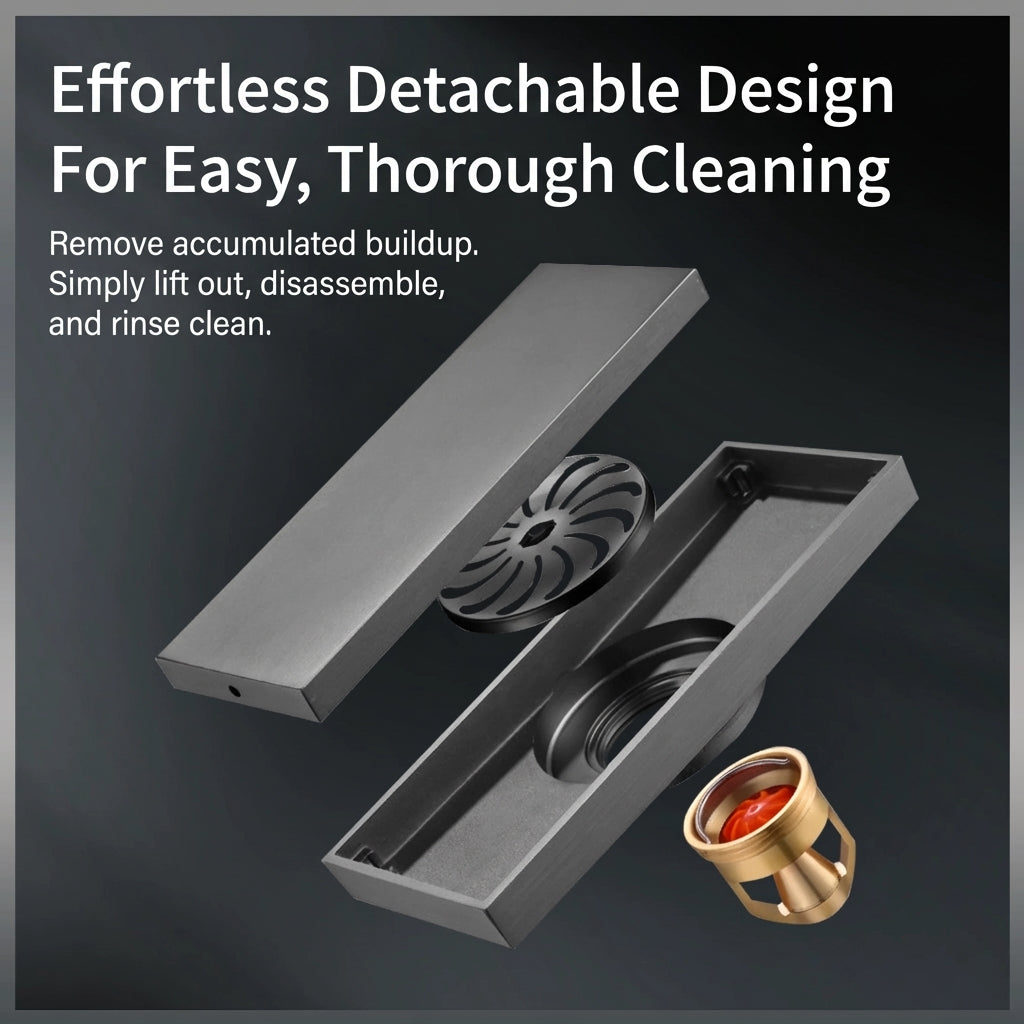 Premium Copper Tile-Insert Shower Drain Anti-Odor