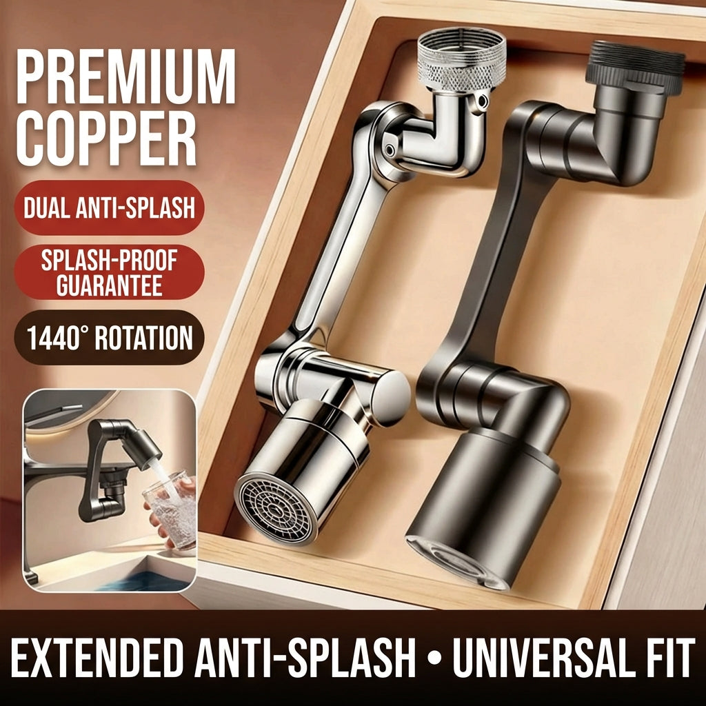 Solid Brass 1440° Swivel Splash-Proof Faucet Extender