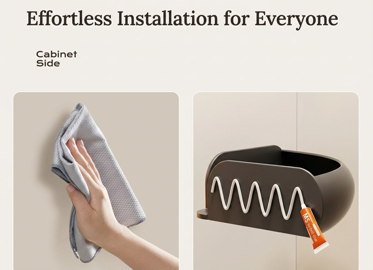 Premium Matte Gray No-Drill Bathroom Storage Shelves