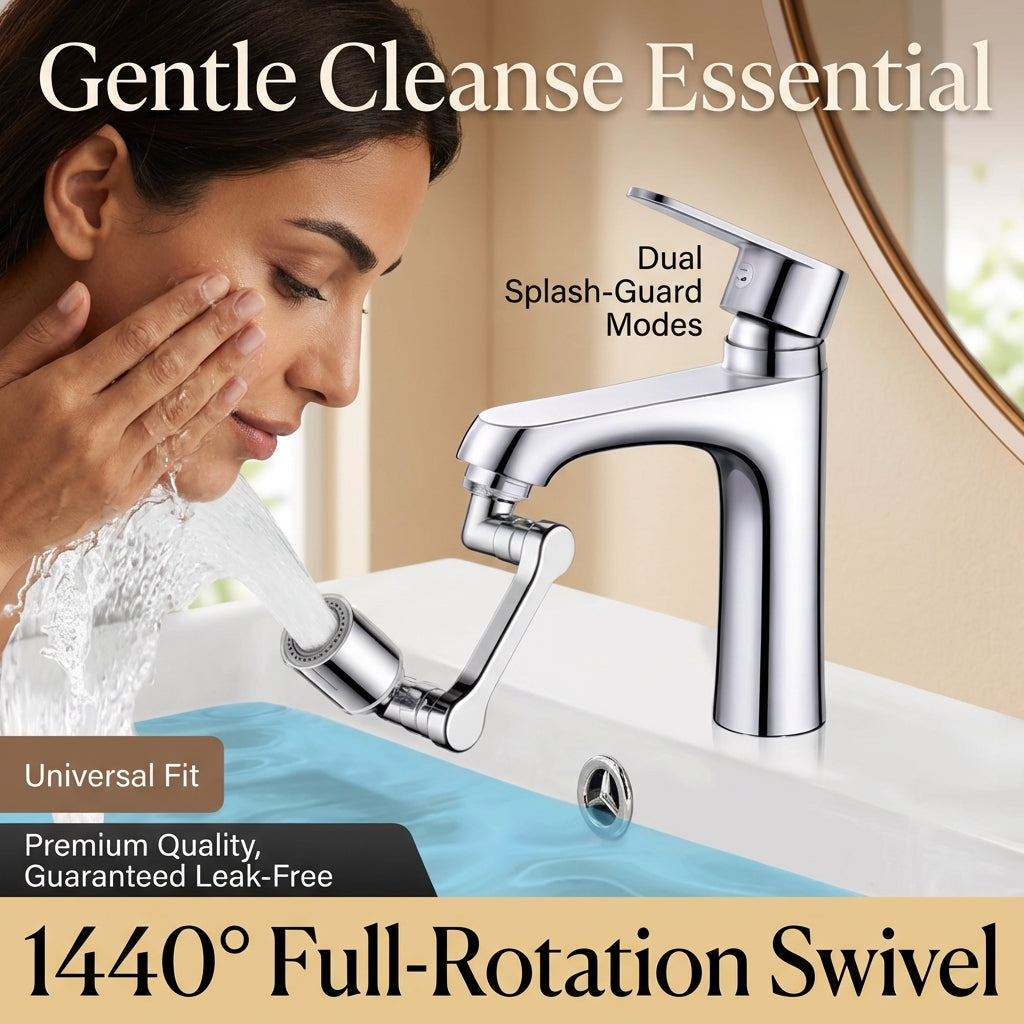 Solid Brass 1440° Swivel Splash-Proof Faucet Extender