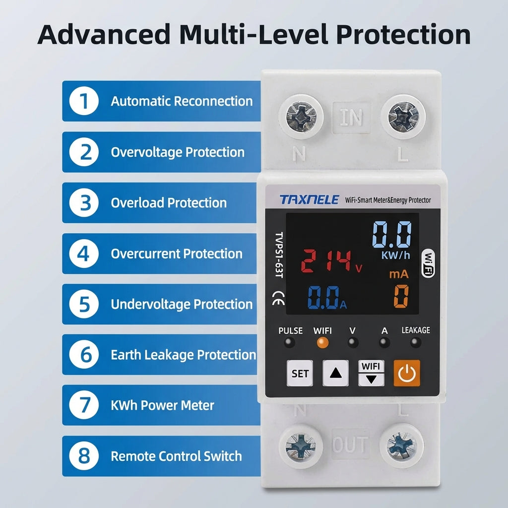 TAXNELE Smart WiFi Energy Meter & Circuit Protector