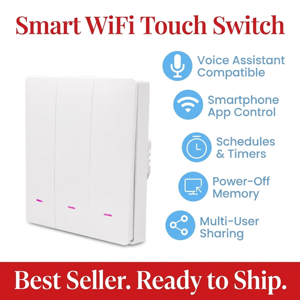 Smart WiFi Wall Light Switch with App & Voice Control