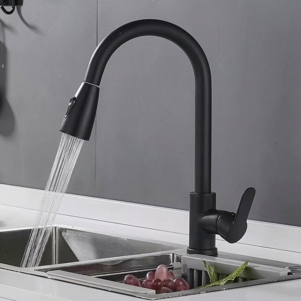 Premium High-Arc Pull-Down Kitchen Faucet with Dual-Function Sprayer