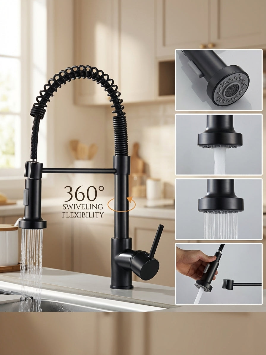 Premium Stainless Steel Commercial Pull-Down Kitchen Faucet