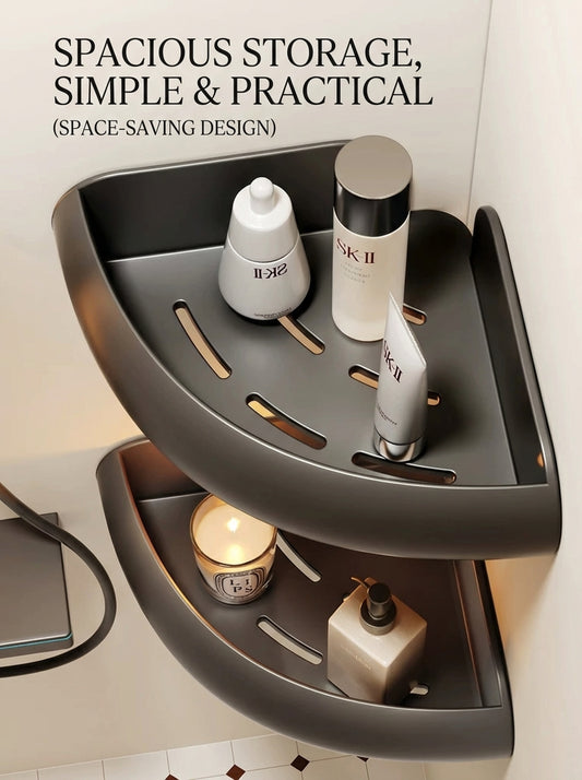 Premium Matte Gray No-Drill Bathroom Storage Shelves