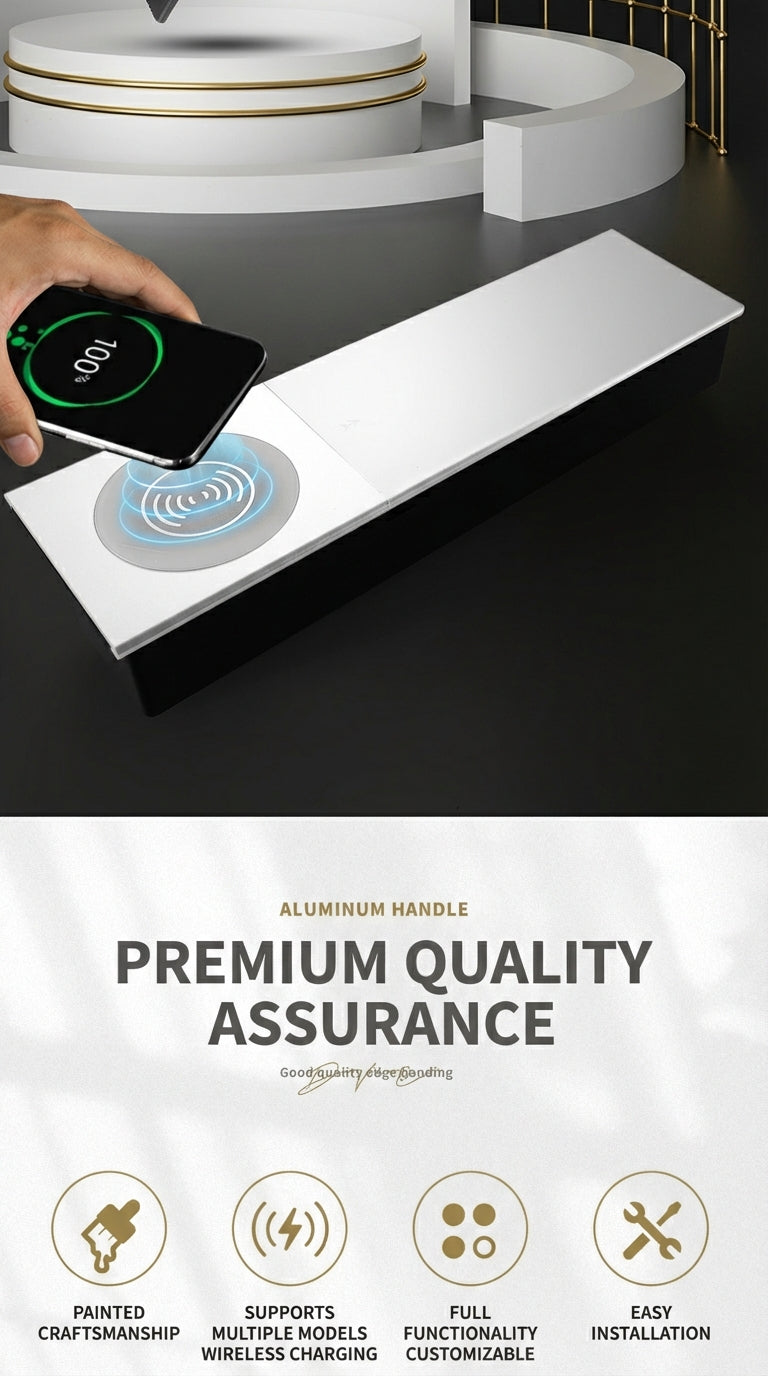 Sliding Desk Power Strip with Wireless Charger