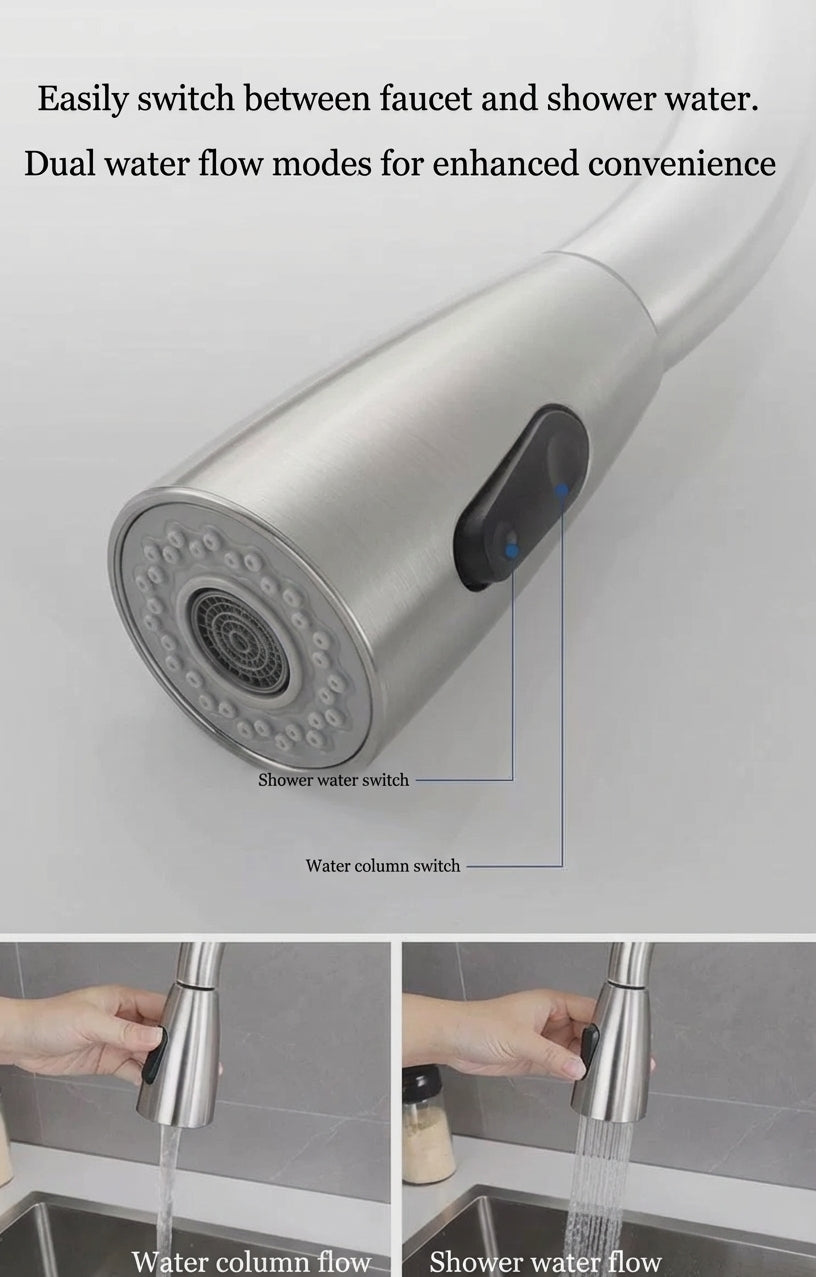 Premium High-Arc Pull-Down Kitchen Faucet with Dual-Function Sprayer