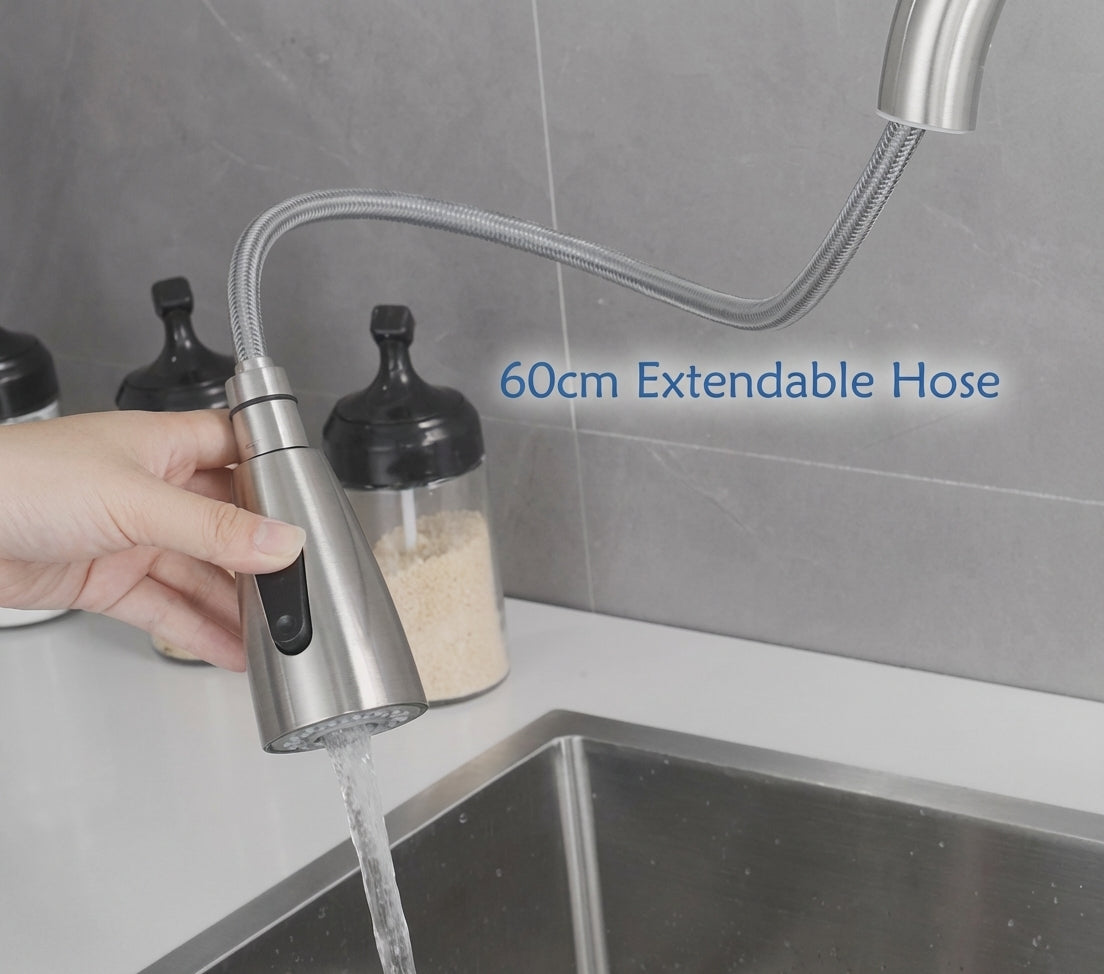 Premium High-Arc Pull-Down Kitchen Faucet with Dual-Function Sprayer