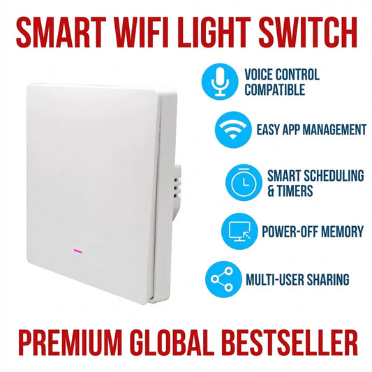 Smart WiFi Wall Light Switch with App & Voice Control