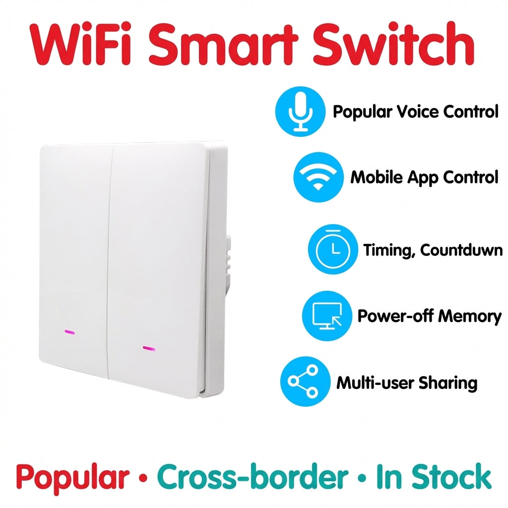 Smart WiFi Wall Light Switch with App & Voice Control