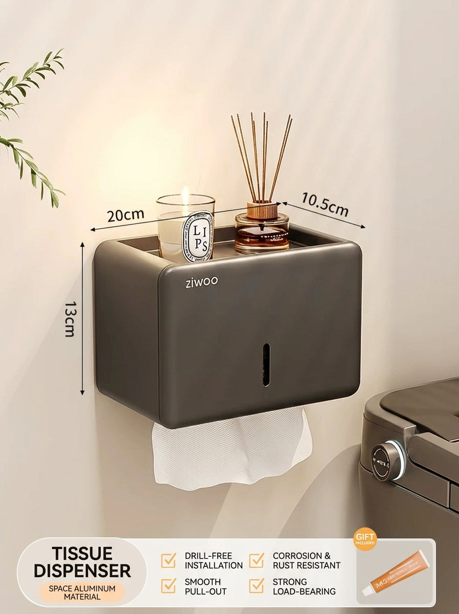 Premium Matte Gray No-Drill Bathroom Storage Shelves