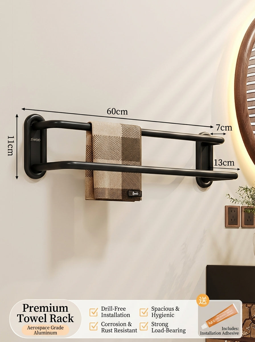 Premium Matte Gray No-Drill Bathroom Storage Shelves