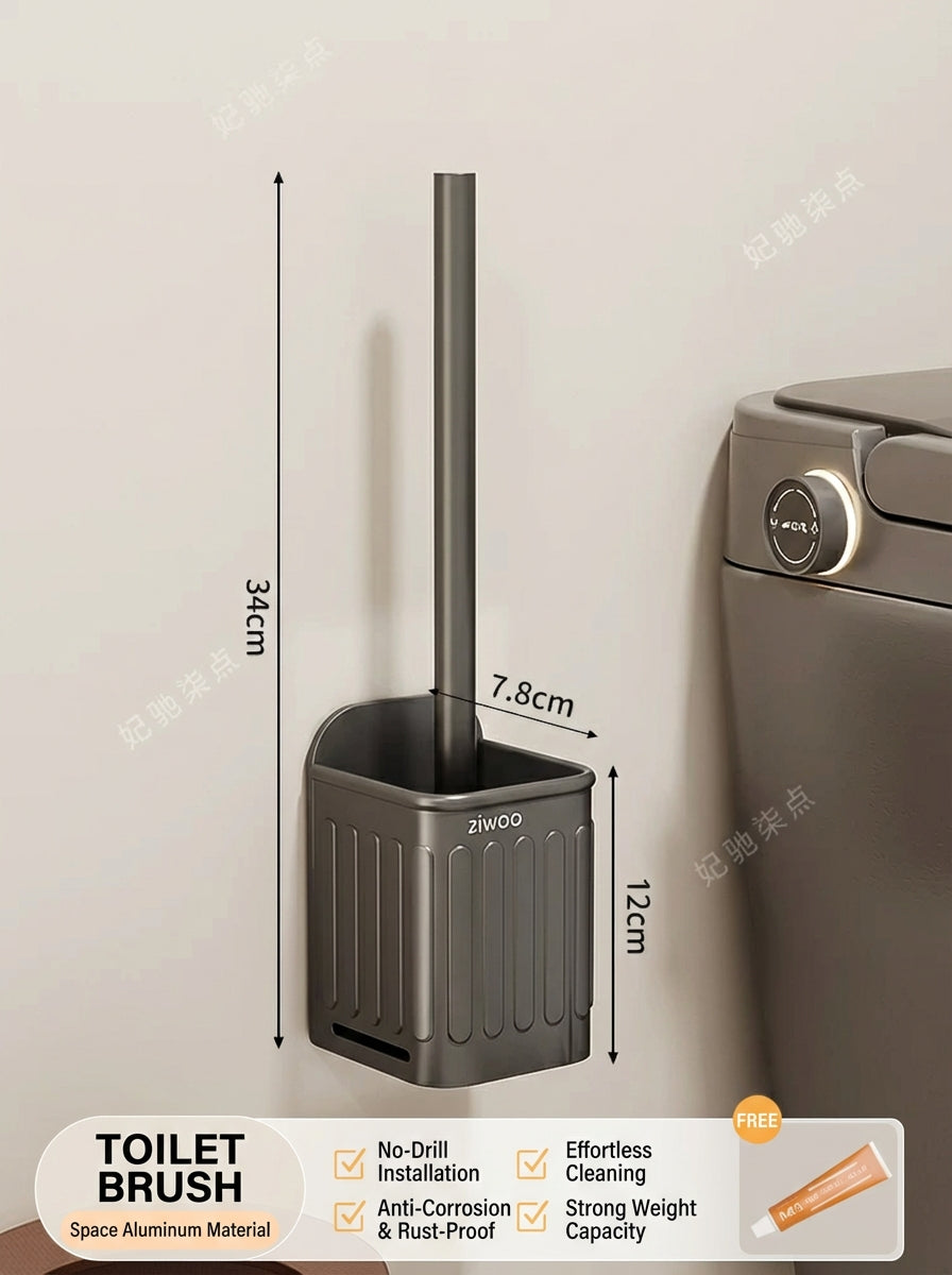 Premium Matte Gray No-Drill Bathroom Storage Shelves
