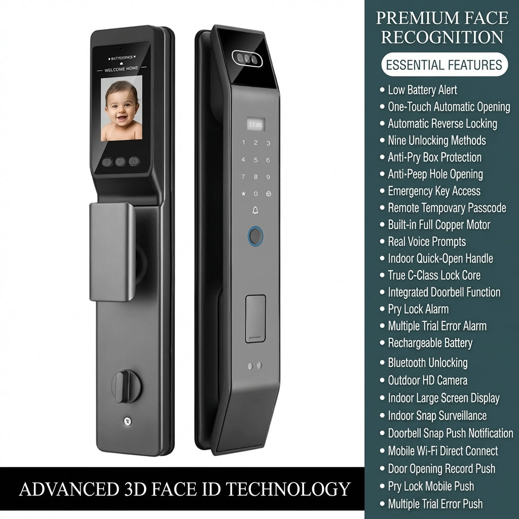3D Face Recognition Smart Door Lock with Video Display