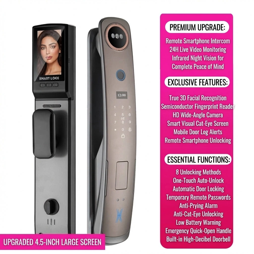 3D Face Recognition Smart Door Lock with Video Display