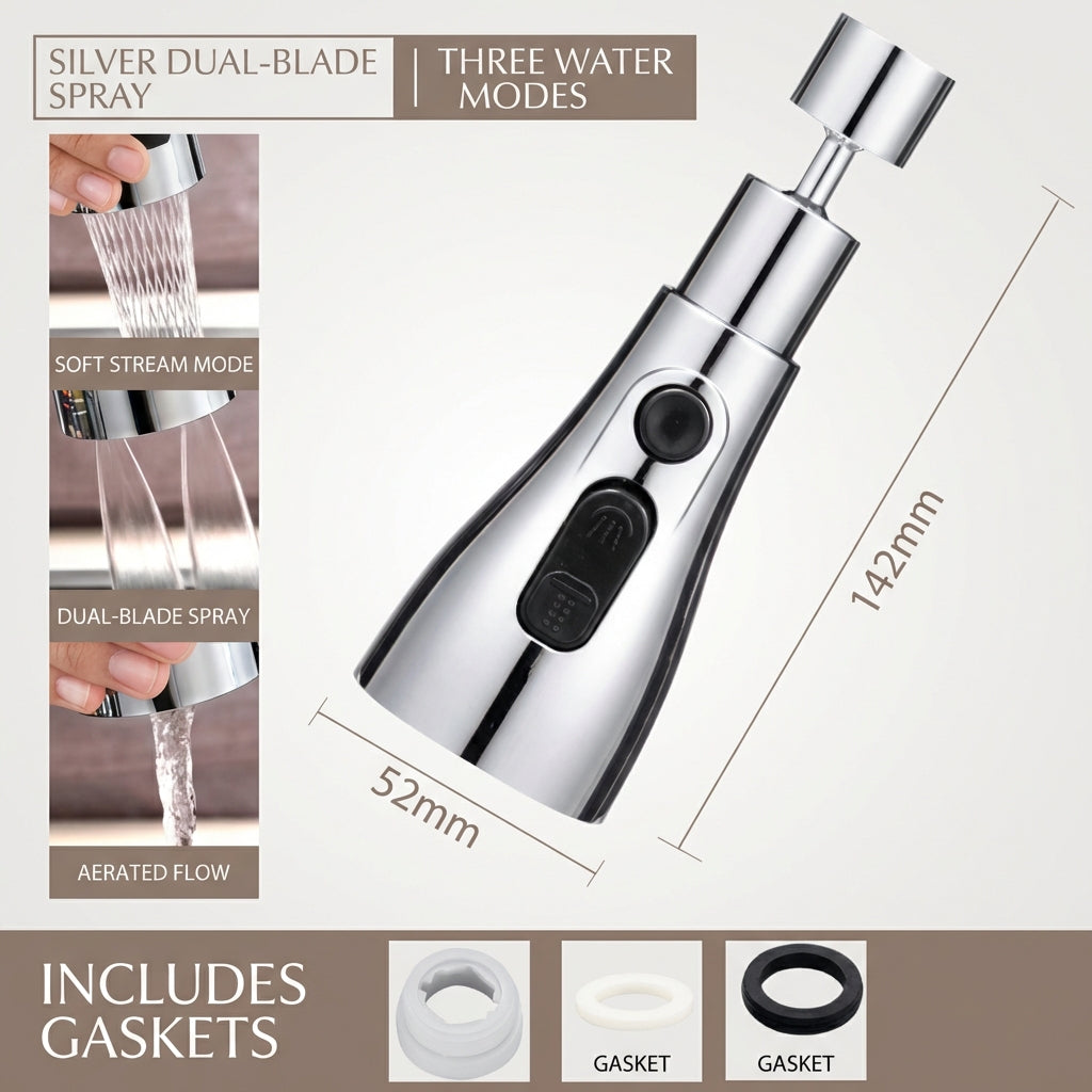 Premium 360° Swivel Kitchen Faucet Sprayer Attachment