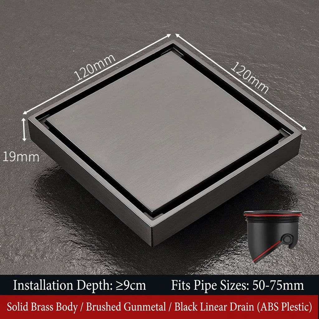 Premium Copper Tile-Insert Shower Drain Anti-Odor