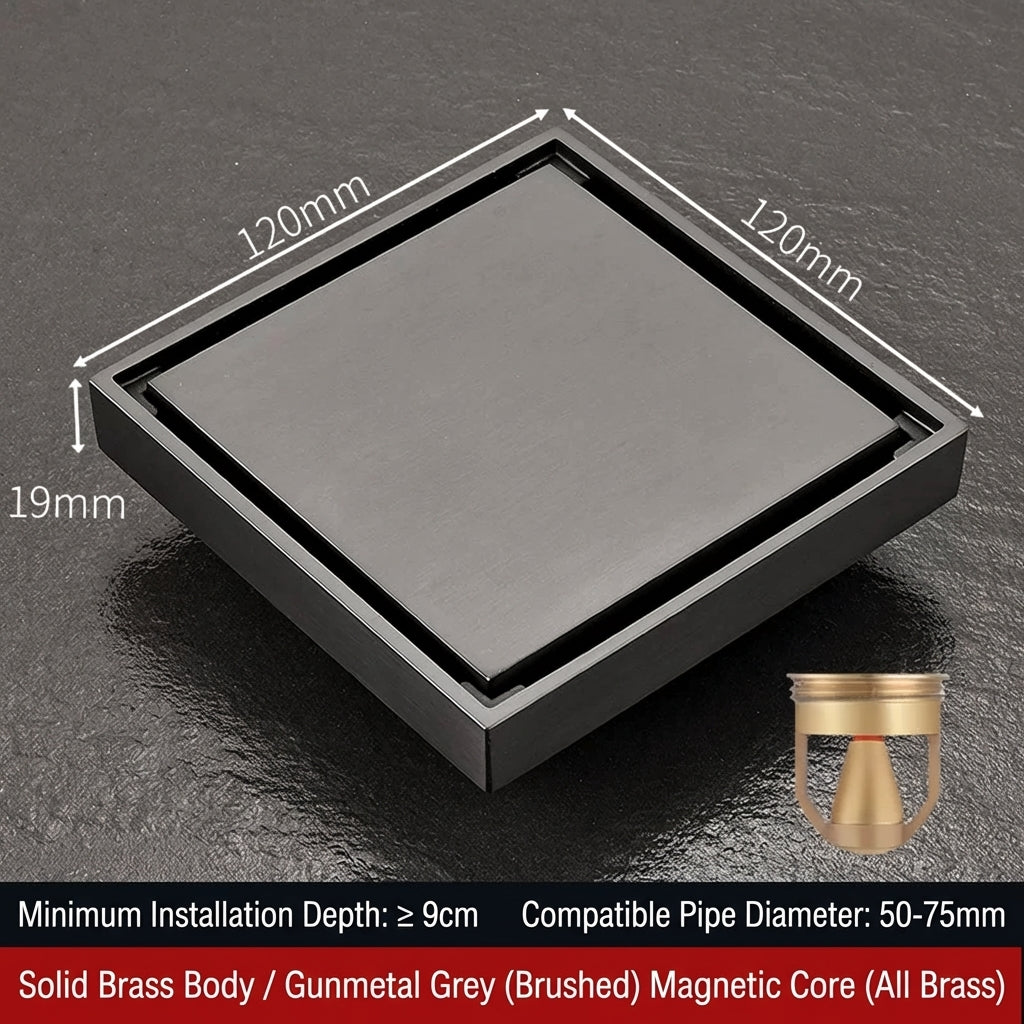 Premium Copper Tile-Insert Shower Drain Anti-Odor