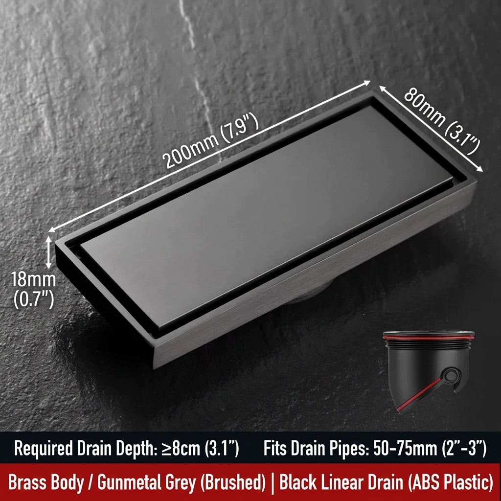 Premium Copper Tile-Insert Shower Drain Anti-Odor