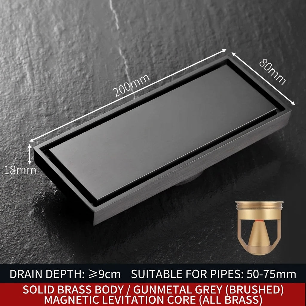 Premium Copper Tile-Insert Shower Drain Anti-Odor