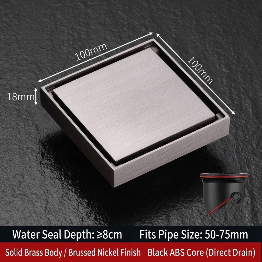 Premium Copper Tile-Insert Shower Drain Anti-Odor