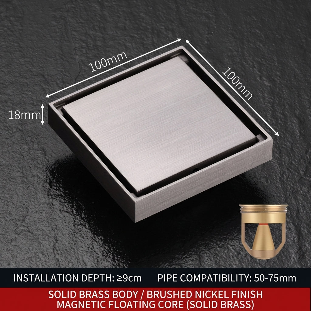 Premium Copper Tile-Insert Shower Drain Anti-Odor