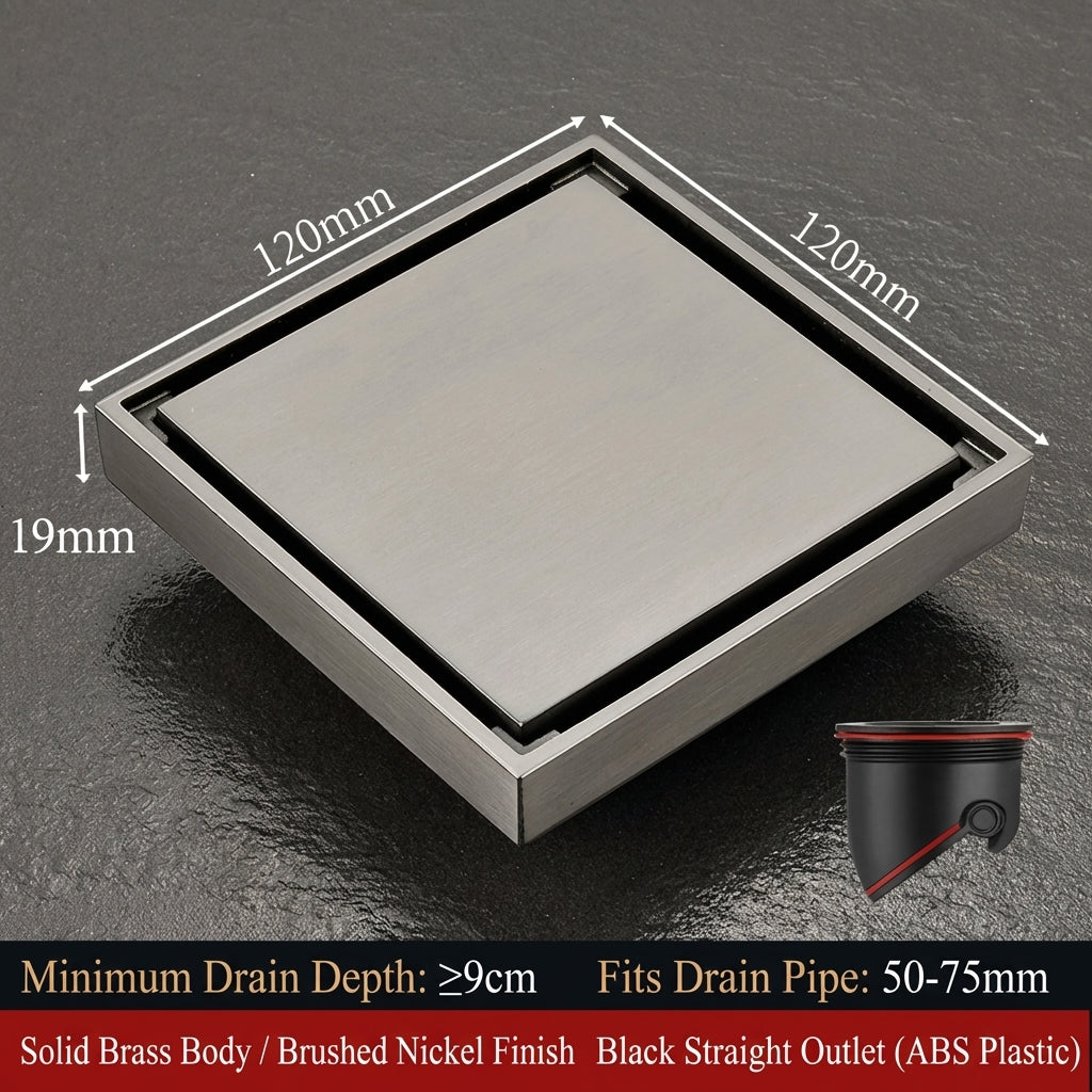 Premium Copper Tile-Insert Shower Drain Anti-Odor