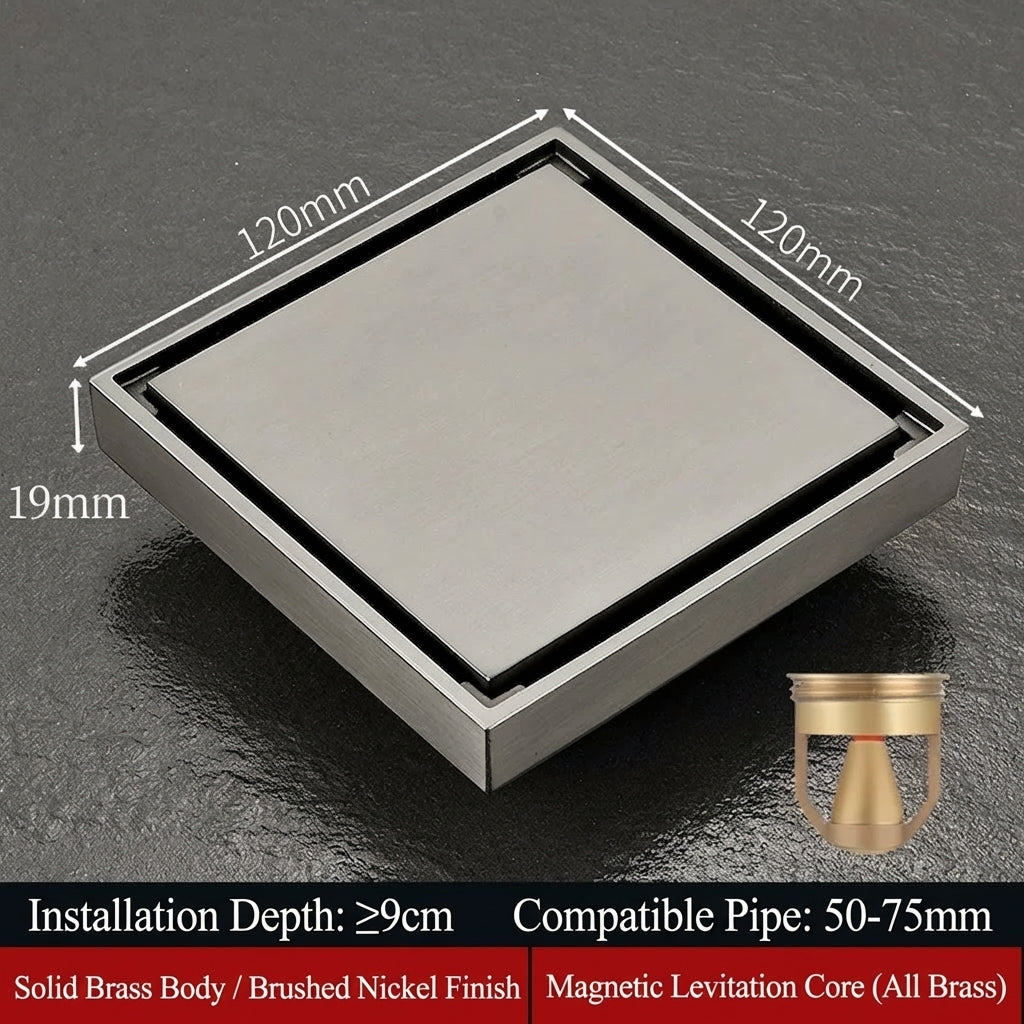 Premium Copper Tile-Insert Shower Drain Anti-Odor