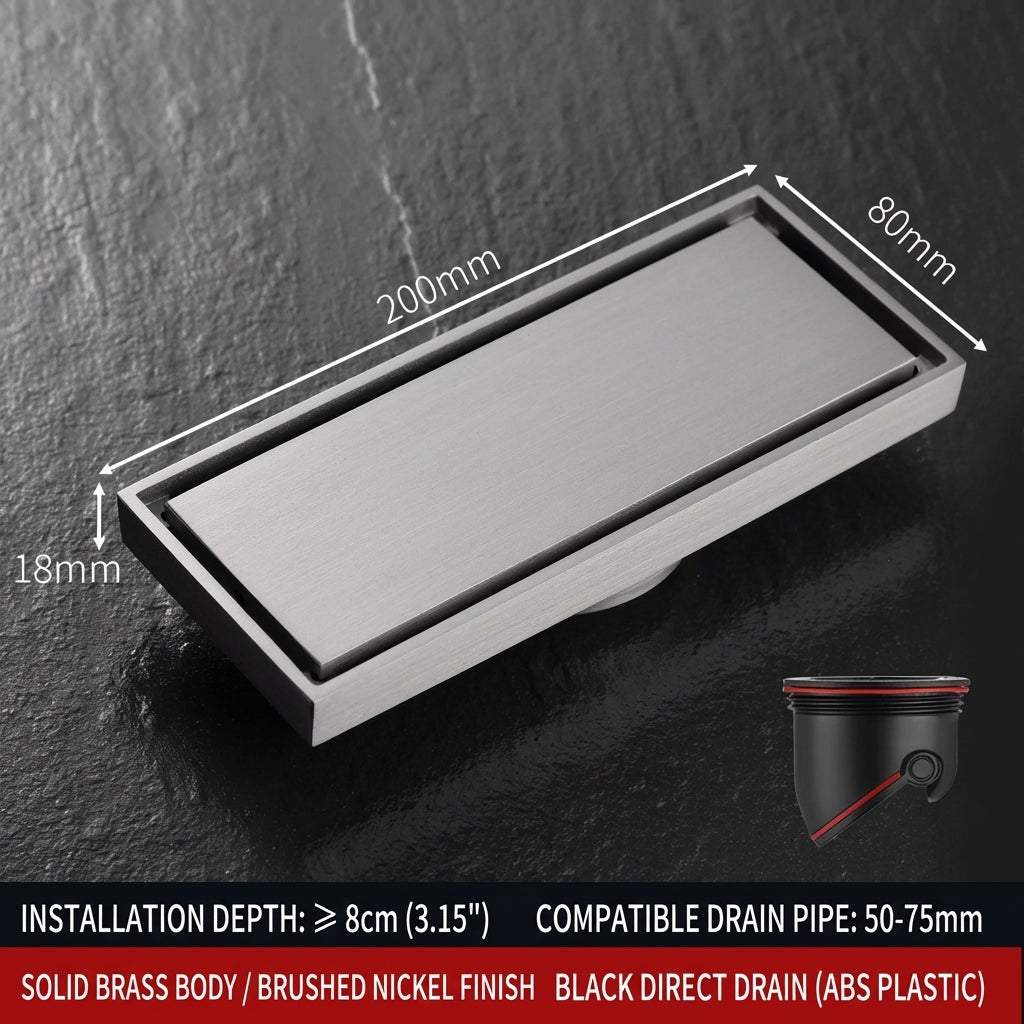Premium Copper Tile-Insert Shower Drain Anti-Odor