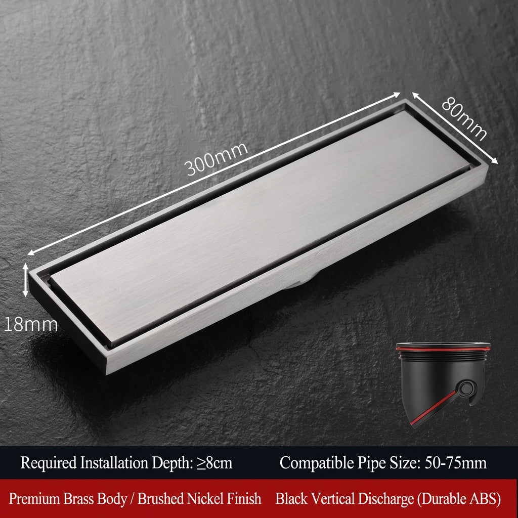 Premium Copper Tile-Insert Shower Drain Anti-Odor