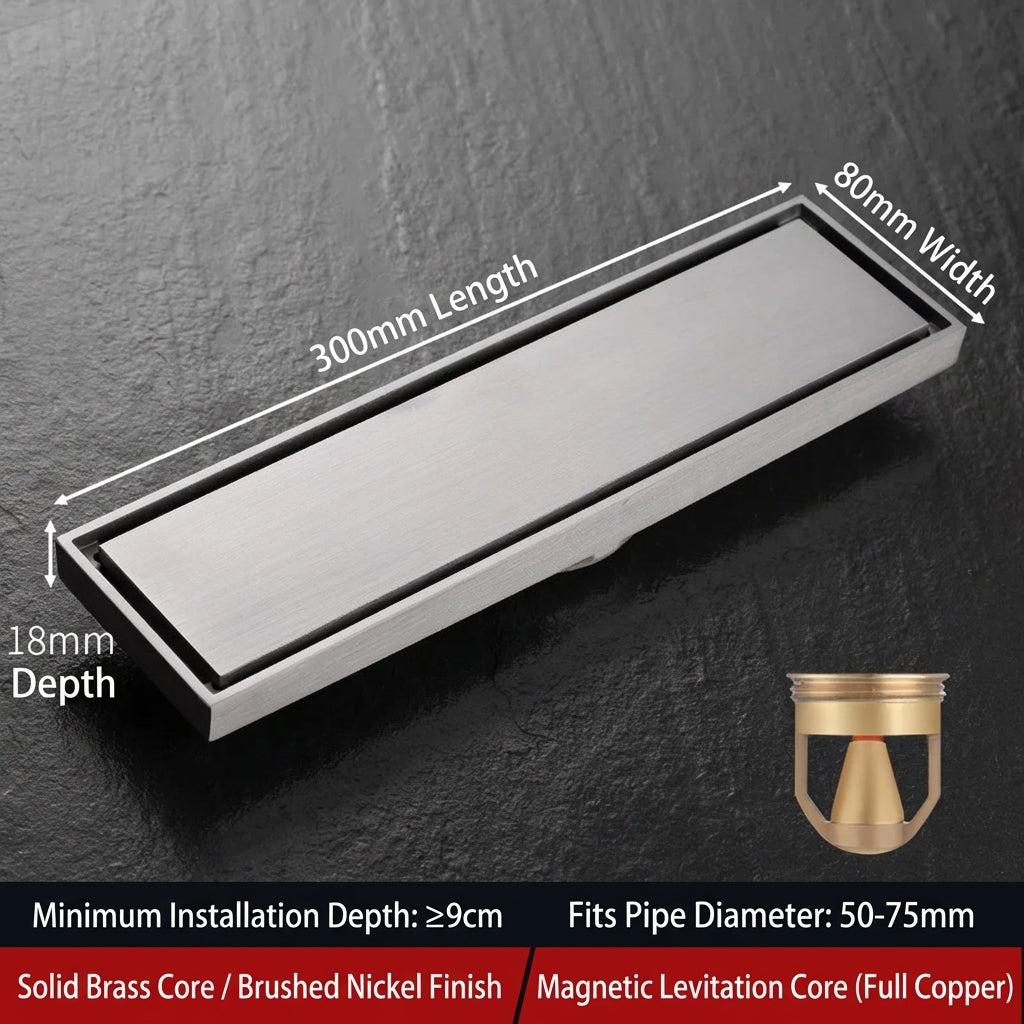 Premium Copper Tile-Insert Shower Drain Anti-Odor