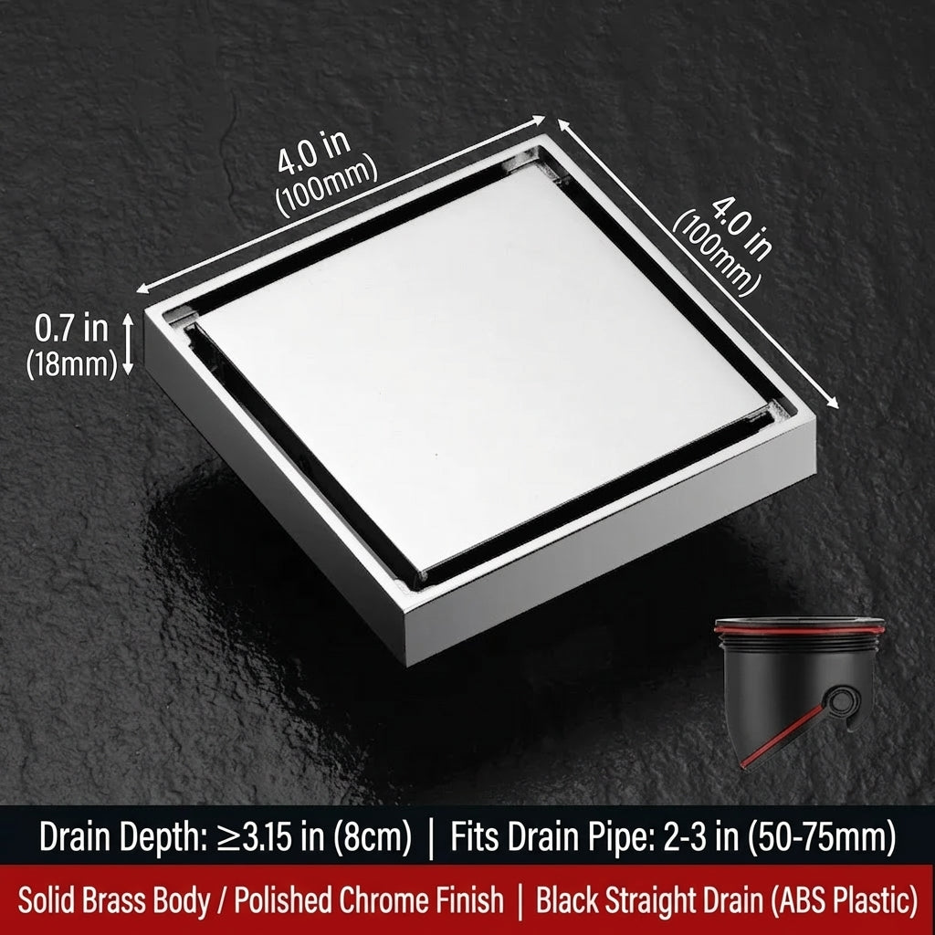 Premium Copper Tile-Insert Shower Drain Anti-Odor