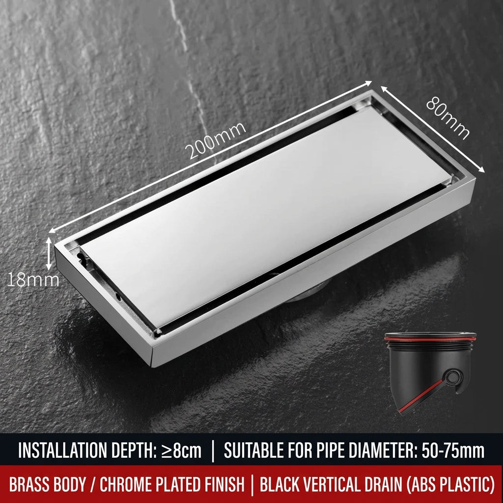 Premium Copper Tile-Insert Shower Drain Anti-Odor