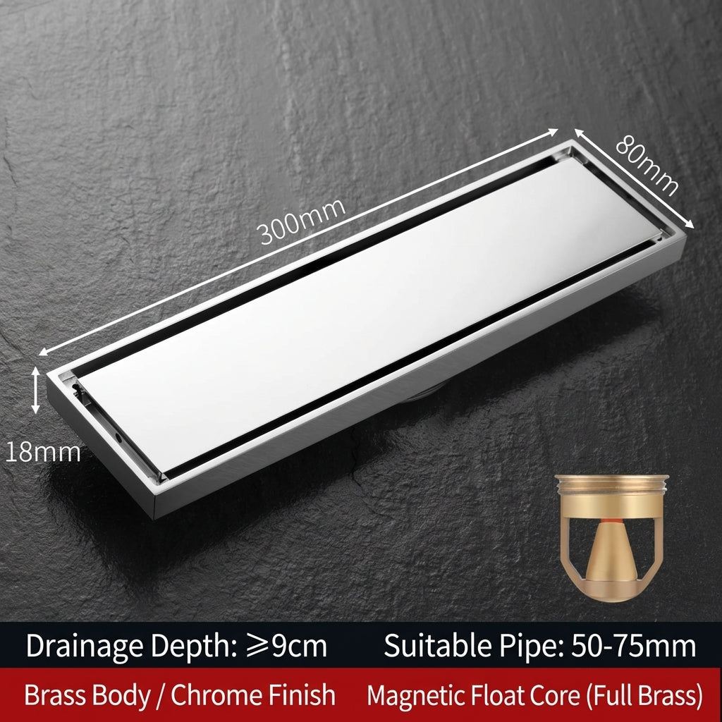 Premium Copper Tile-Insert Shower Drain Anti-Odor