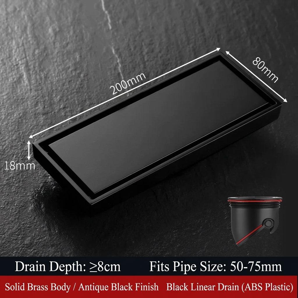 Premium Copper Tile-Insert Shower Drain Anti-Odor